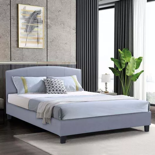 Κρεβάτι Odeon Διπλό Επενδυμένο με Ύφασμα για Στρώμα 140x190cm Γκρι