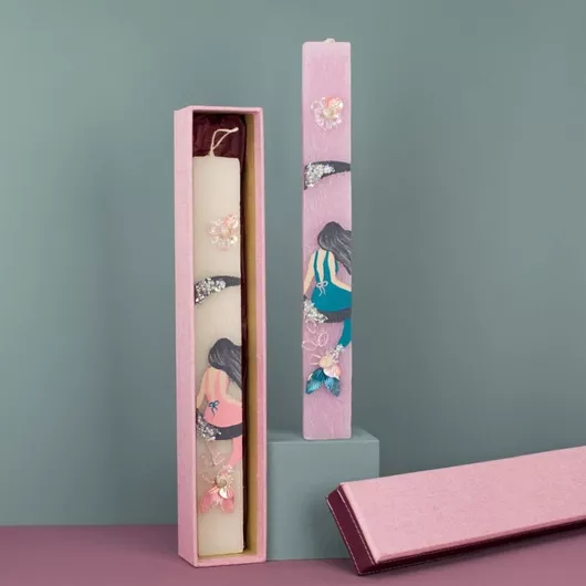 Πασχαλινή Λαμπάδα με Γοργόνα Ροζ