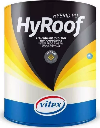 Στεγανωτικό Vitex Hyroof Hybrid Pu Ελαστομερές Ακρυλικό Επαλειφόμενο Πολυουρεθάνης 10lt Λευκό