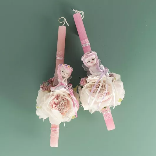 Πασχαλινή Λαμπάδα με Πον Πον και Νεράιδα Ροζ