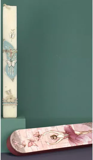 Πασχαλινή Λαμπάδα Geralis Πλακέ με Κρεμαστό Πεταλούδα