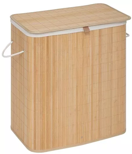 Καλάθι Απλύτων 5Five Bamboo με Καπάκι 52x32x63cm Καφέ