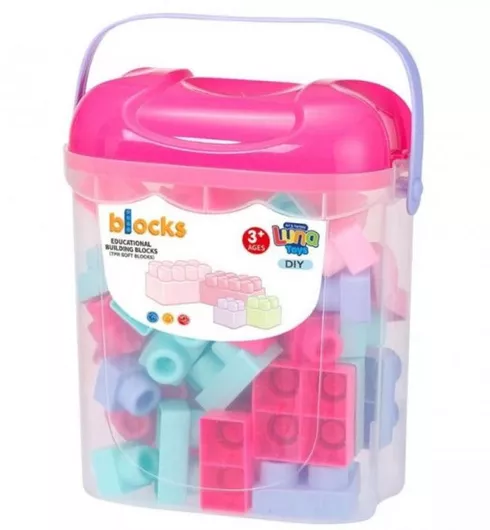 Τουβλάκι Luna Toys Pink Basket για 3+ Ετών 40τμχ