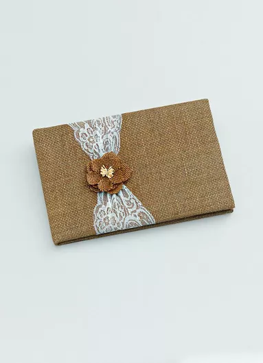 Βιβλίο Ευχών Γάμου Μπούτλας 17x25cm Καφέ