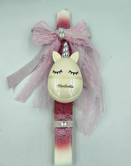 Πασχαλινή Λαμπάδα Χειροποίητη Unicorn Πλακέ