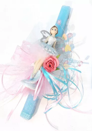 Πασχαλινή Λαμπάδα LB701 με Μπαλαρίνα Μπλε