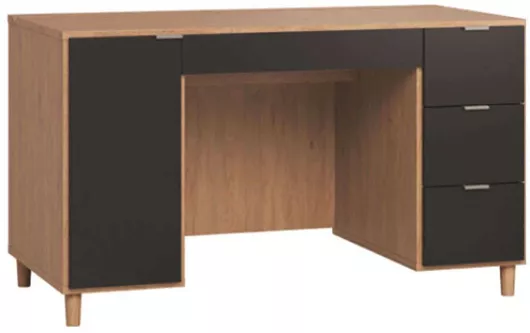 Γραφείο Simple 140 Ξύλινο Μαύρο / Φυσικό 140x65x77.50cm