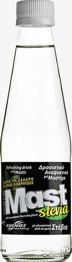 Ανθρακούχο Νερό Anemos Mast Stevia με Γεύση Μαστίχα σε Γυάλινο Μπουκάλι 0.25lt