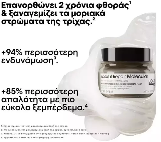 Μάσκα Μαλλιών L'Oréal Professionnel Serie Expert Absolut Repair Molecural για Επανόρθωση 500ml