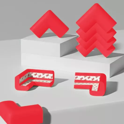 Olympus Edge Προστατευτικά για Γωνίες με Αυτοκόλλητο από Αφρώδες Υλικό Κόκκινο 8τμχ