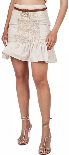 Elisabetta Franchi Ψηλόμεση Mini Φούστα Μπεζ