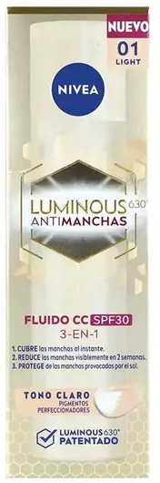 Nivea Luminous 630º CC Clear Moisturizing Fluid Day Cream with SPF30 & Hyaluronic Acid 40ml