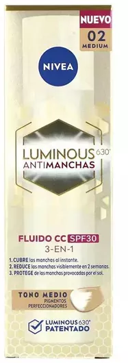 Nivea Luminous 630º CC Medium Moisturizing Fluid Day Cream with SPF30 & Hyaluronic Acid 40ml