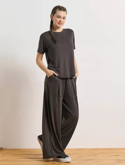 BodyTalk Ψηλόμεσο Παντελόνι Φόρμας Φαρδύ Coal