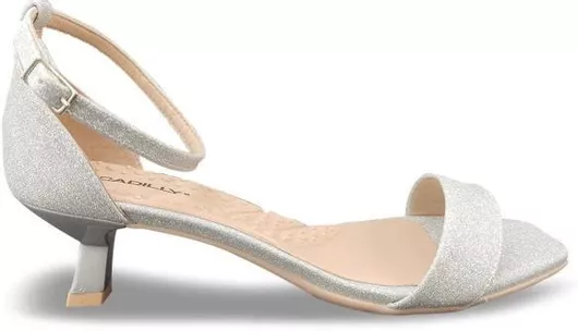 Piccadilly Δερμάτινα Πέδιλα Ανατομικά Ασημί