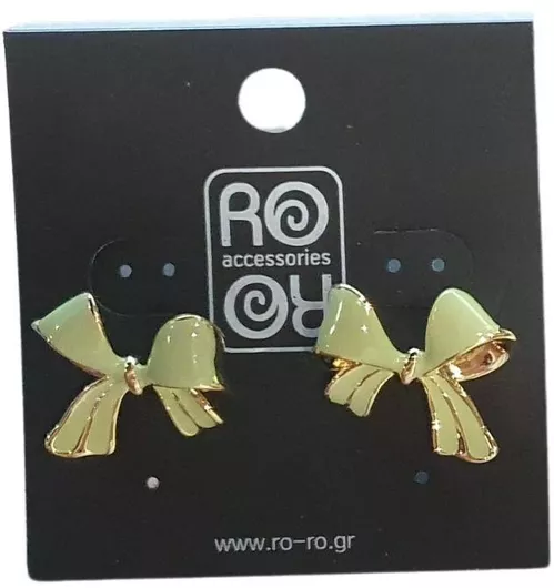 Σκουλαρίκι Ro Accessories Αυτιών Φιόγκος E730 Πράσινο