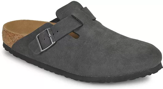 Birkenstock Boston Χειμερινές Ανδρικές Παντόφλες Dust Black Narrow Fit