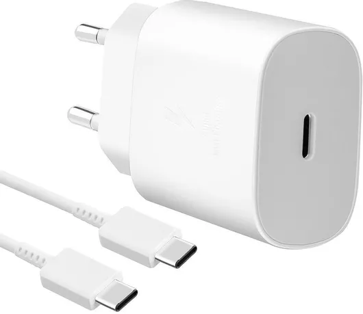 Samsung Φορτιστής με Θύρα USB-C & Καλώδιο USB-C 25W Λευκός EP-TA800EWE + EP-DA905BWE Bulk