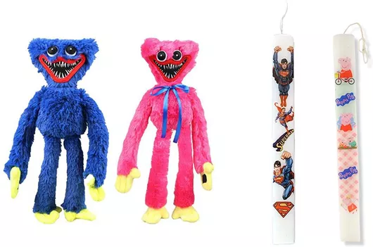 Πασχαλινή Λαμπάδα Πλακέ Huggy Wuggy Μπλε