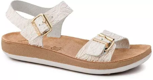 Fantasy Sandals Panagiota Δερμάτινα Γυναικεία Σανδάλια Ανατομικά Λευκό