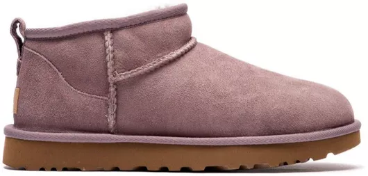 Ugg Classic Ultra Mini Suede με Γούνα Μοβ
