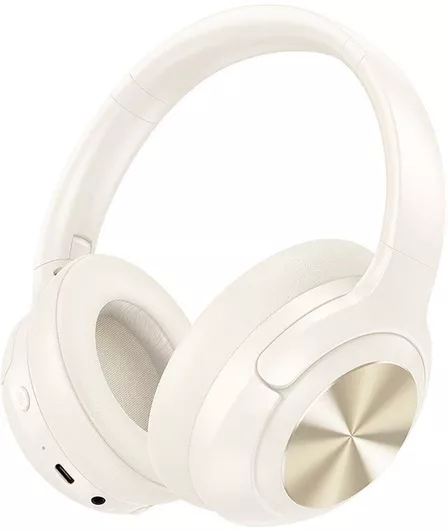 Hoco W54 Ασύρματα/Ενσύρματα Over Ear Ακουστικά Milky White