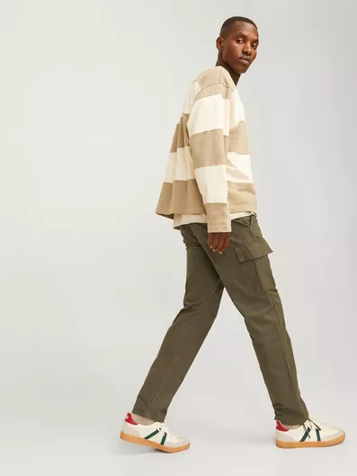 Jack & Jones Ανδρικό Παντελόνι Cargo σε Loose Εφαρμογή Olive Night