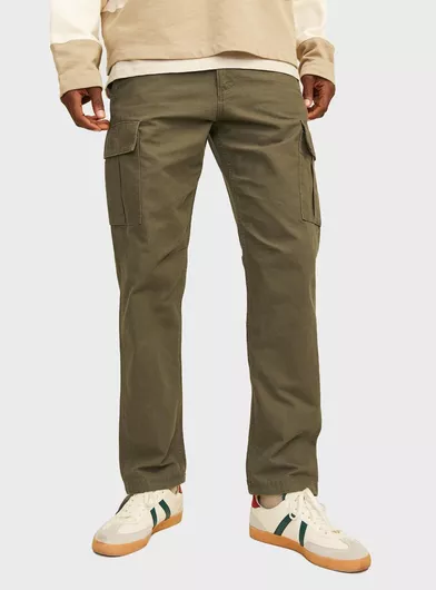 Jack & Jones Ανδρικό Παντελόνι Cargo Relaxed Fit Dark Olive Green
