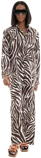 Only Γυναικεία Ψηλόμεση Υφασμάτινη Παντελόνα Palazzo Εφαρμογή σε Καφέ