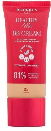 Κρέμα Προσώπου Bourjois Healthy Mix Clean & Vegan BB 03 Beige 24ωρη Ενυδατική Ημέρας με Βιταμίνη C & Βιταμίνη E 30ml