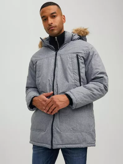 Jack & Jones Χειμωνιάτικο Μπουφάν Παρκά Γκρι