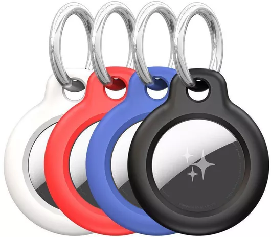 Dux Ducis Silicone Cases for AirTag Black / White / Red / Blue 4-Pack