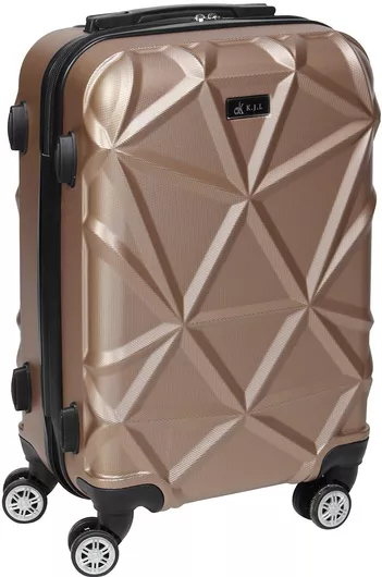 Βαλίτσα Ταξιδίου Keskor Καμπίνας Σκληρή Ύψους 56cm με 4 Ρόδες Χρυσό