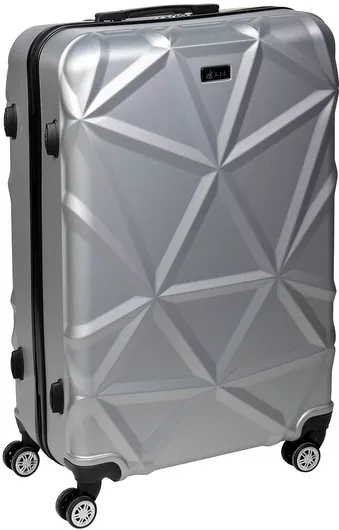 Βαλίτσα Ταξιδίου Keskor Μεγάλη Σκληρή Ύψους 76cm με 4 Ρόδες Ασημί