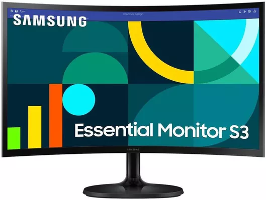 Samsung Essential S3 S36GD VA Curved Monitor 24" FHD 1920x1080 με Χρόνο Απόκρισης 4ms GTG