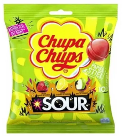 Γλειφιτζούρια Chupa Chups Γεύση Φρούτα Ξινά 10x12gr 3-49818