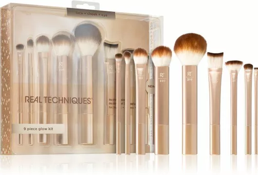 Real Techniques Σετ με Πινέλα Μακιγιάζ από Συνθετική Τρίχα Au Naturale 9τμχ
