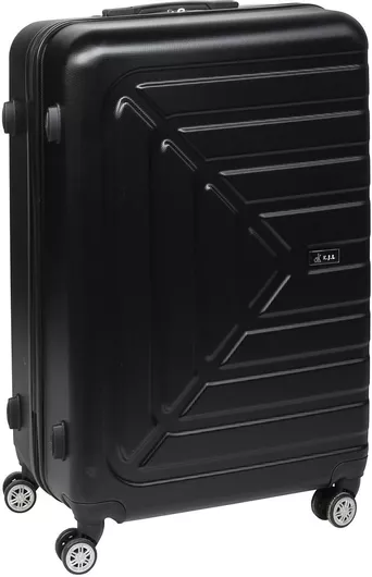 Βαλίτσα Ταξιδίου Keskor Μεγάλη Σκληρή Ύψους 76cm με 4 Ρόδες Μαύρο