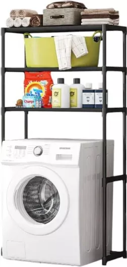 Επιδαπέδια Ραφιέρα Μπάνιου Μεταλλική 63x30x154cm Μαύρη