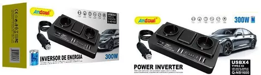 Inverter Αυτοκινήτου Andowl 300W για 12V DC με 6xUSB