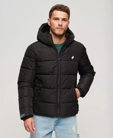 Superdry Χειμωνιάτικο Μπουφάν Puffer Μαύρο