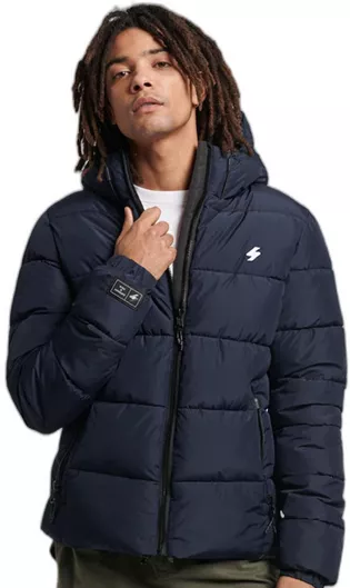Superdry Χειμωνιάτικο Μπουφάν Puffer Navy Blue