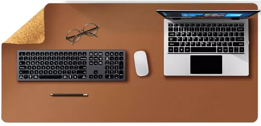 Mouse Pad Ebest Cork & Leather Desk Mat Sutures 800*400*2mm Καφέ