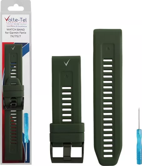 Λουράκι Volte-Tel Σιλικόνης Χακί Garmin Fenix 7X/7S/7