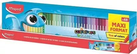 Μαρκαδόροι Ζωγραφικής Maped Color' Peps Ocean Λεπτοί σε 48 Χρώματα