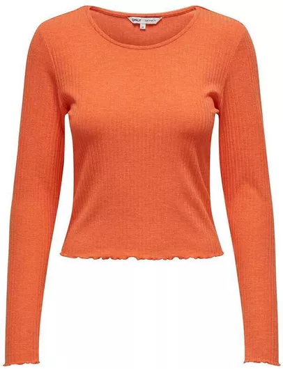 Only Γυναικεία Αθλητική Μπλούζα Μακρυμάνικη Fast Drying Πορτοκαλί