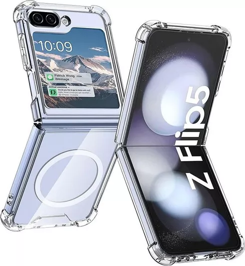 Samsung Galaxy Z Flip 5 Magnetic Case Transparent Compatible Magsafe Oem