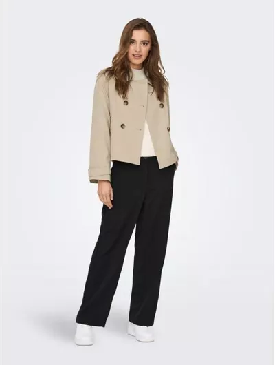 Only Γυναικείο Μπεζ Παλτό με Κουμπιά