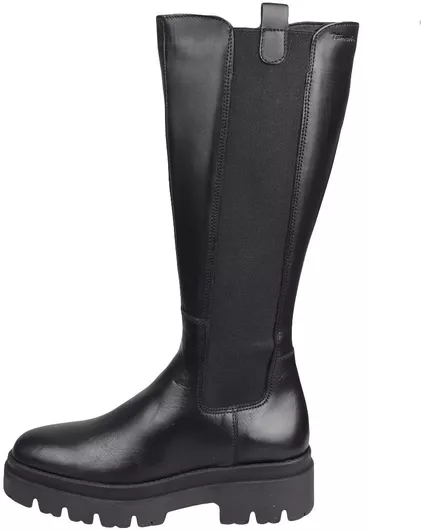 Tamaris Δερμάτινες Γυναικείες Μπότες Μαύρο