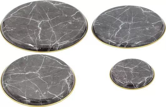 Καπάκια Κουζίνας Προστατευτικά Σετ 4 Τεμαχίων - Μαύρο Μάρμαρο Keskor 30926